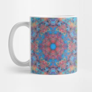 Digital Mandala Blue Red and Green Mug